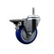 Service Caster 4'' Blue Polyurethane Wheel Swivel 7/16'' Grip Ring Stem Caster with Brake SCC-GR20S414-PPUB-BLUE-PLB-716138 - alternate 1